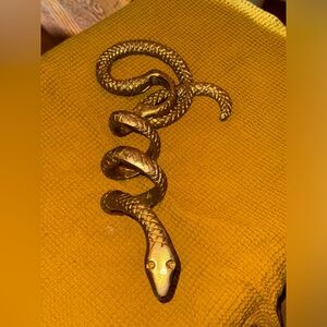 Metal / Aluminum Gold Snake Decor